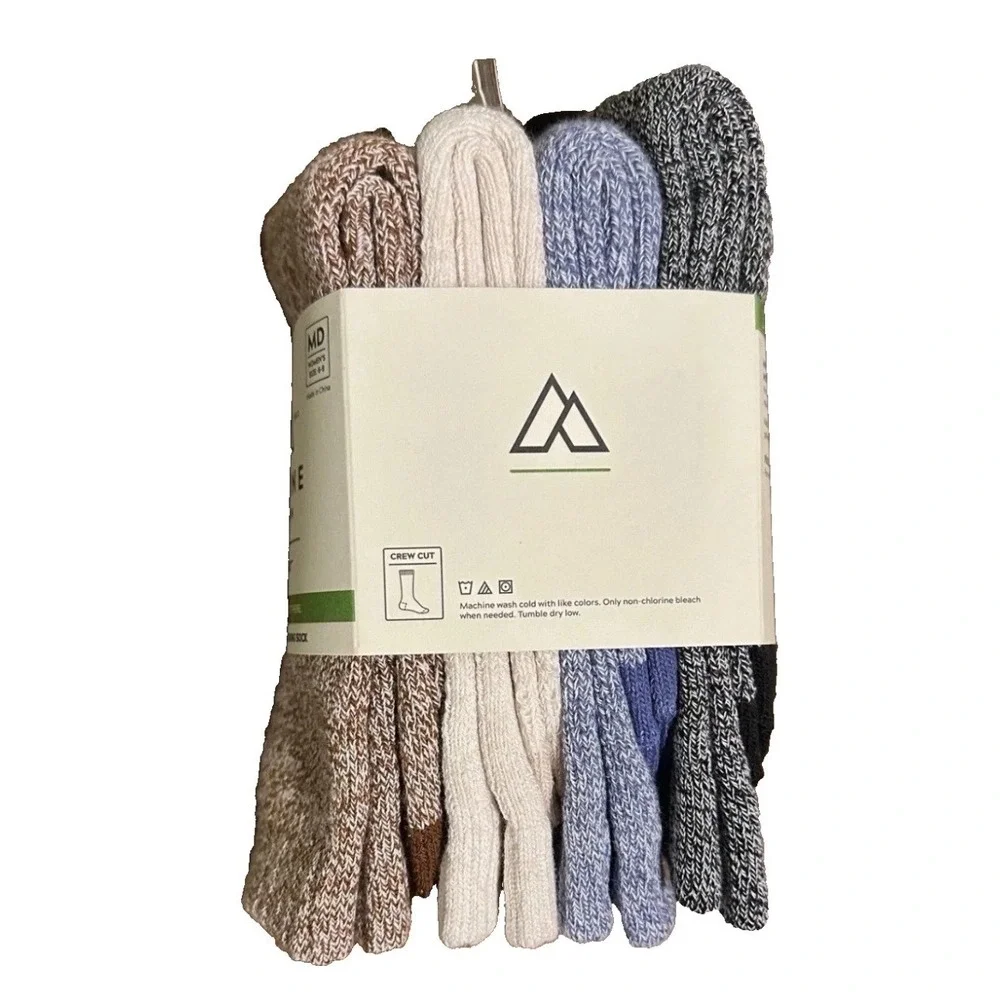 Alpine Design Womens 4pk Performance Hiking Socks Crew Cut Bronzed Topaz MD